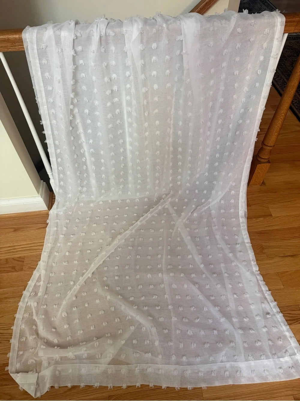 5 pieces Sheer Dot Textured Window Curtain Panel white color excellent condition